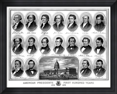 Framed American Presidents, First Hundred Years Print