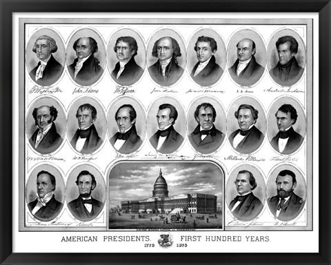Framed American Presidents, First Hundred Years Print