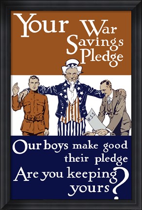 Framed Vintage World War I - Uncle Sam Print