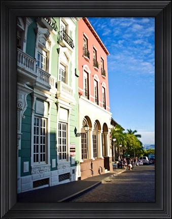 Framed Typical Colonial Architecture, San Juan, Puerto Rico, Print