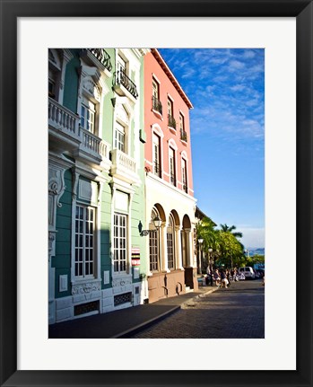 Framed Typical Colonial Architecture, San Juan, Puerto Rico, Print