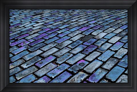 Framed Blue Streets of Old San Juan, San Juan, Puerto Rico, Print