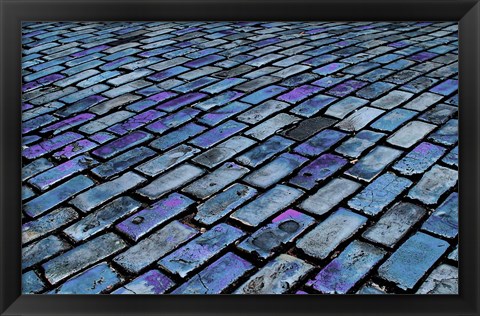 Framed Blue Streets of Old San Juan, San Juan, Puerto Rico, Print