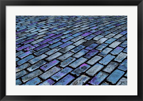 Framed Blue Streets of Old San Juan, San Juan, Puerto Rico, Print