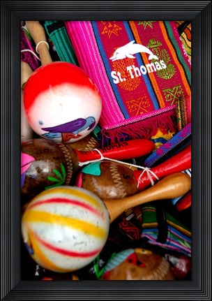 Framed Souvenirs, Charlotte Amalie, St Thomas, US Virgin Islands, Caribbean Print