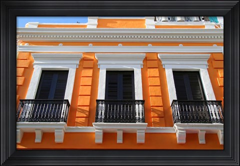 Framed Puerto Rico, Old San Juan, Colonial architecture Print