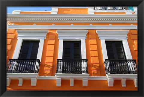 Framed Puerto Rico, Old San Juan, Colonial architecture Print