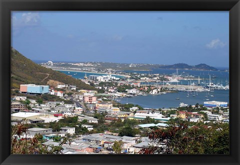 Framed Beautiful Gustavia Harbor, St Barts, Caribbean Print