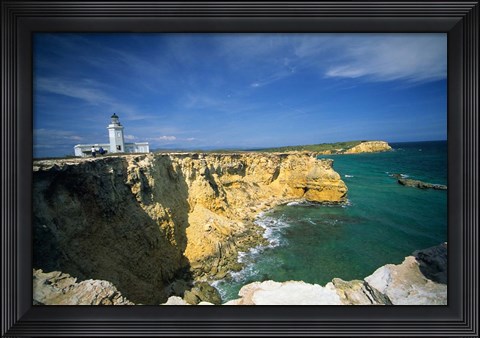 Framed Faro De Cabo Rojo Lighthouse, The Pasaje De La Mona, Puerto Rico Print