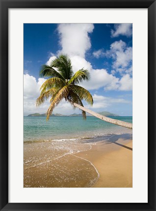 Framed Coconut Grove Beach, Cades Bay, St Kitts, Caribbean Print