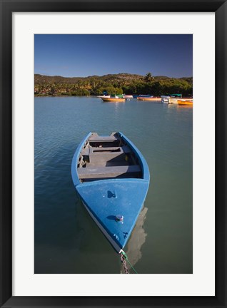 Framed Puerto Rico, Guanica, Bahia de la Ballena bay, boats Print