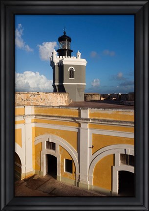 Framed Puerto Rico, Old San Juan, El Morro lighthouse Print