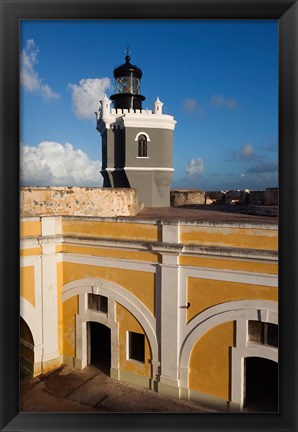 Framed Puerto Rico, Old San Juan, El Morro lighthouse Print