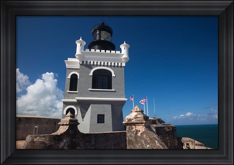 Framed Puerto Rico, San Juan, El Morro Fortress, lighthouse Print