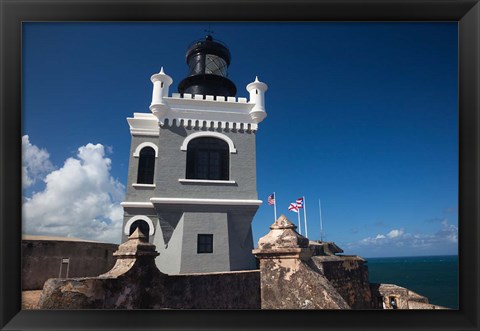 Framed Puerto Rico, San Juan, El Morro Fortress, lighthouse Print