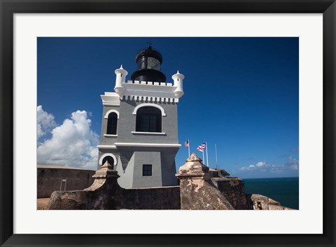 Framed Puerto Rico, San Juan, El Morro Fortress, lighthouse Print