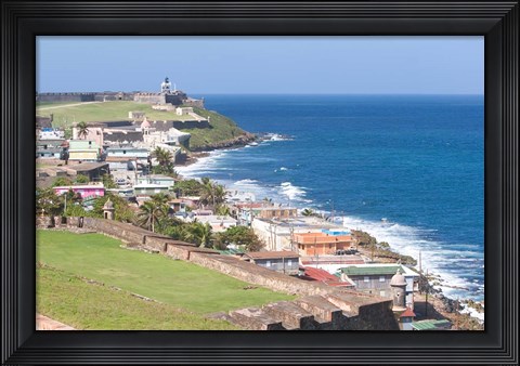 Framed View towards El Morro from Fort San Cristobal in San Juan, Puerto Rico Print