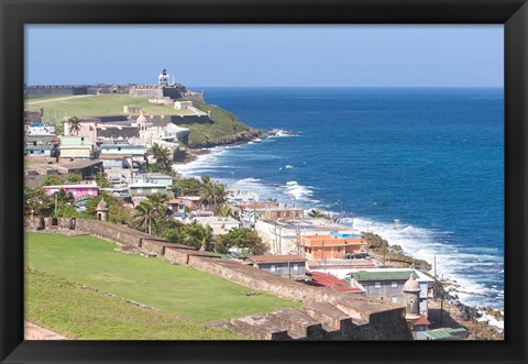 Framed View towards El Morro from Fort San Cristobal in San Juan, Puerto Rico Print