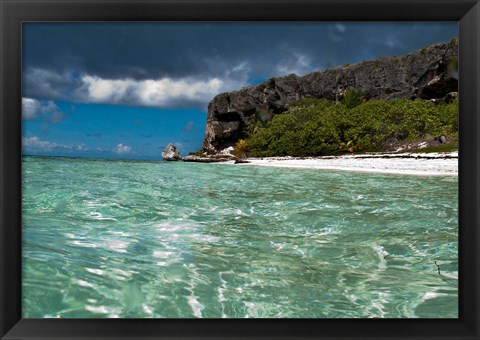 Framed Pajaros beach in Mona Island, Puerto Rico, Caribbean Print