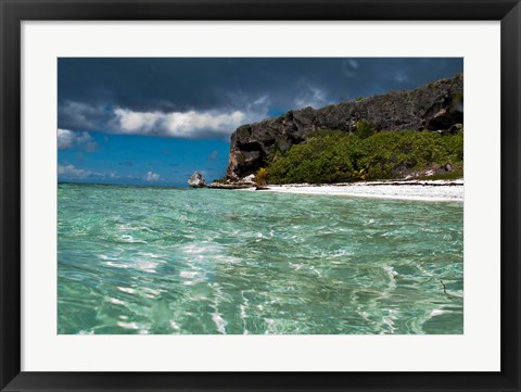 Framed Pajaros beach in Mona Island, Puerto Rico, Caribbean Print