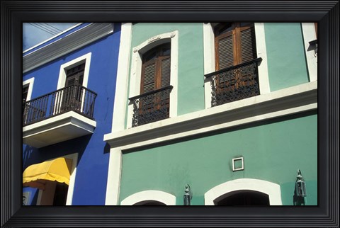 Framed Street Scene, Old San Juan, Puerto Rico Print