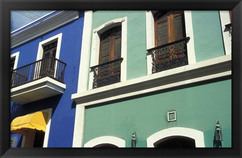 Framed Street Scene, Old San Juan, Puerto Rico Print