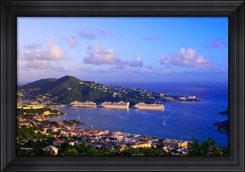 Framed Caribbean, St Thomas, USVI, Charlotte Amalie Print