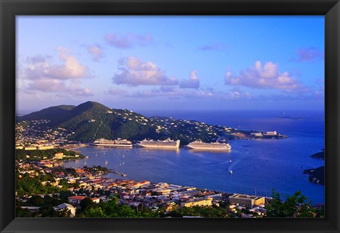 Framed Caribbean, St Thomas, USVI, Charlotte Amalie Print