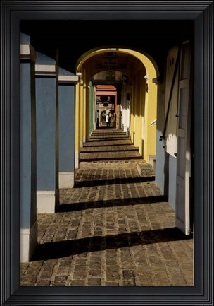 Framed Caribbean, USVI, St Croix, Christiansted, Path Arches Print
