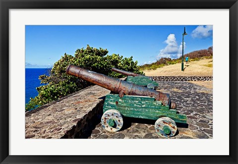 Framed Fort De Windt on St Eustatius, Antilles Print