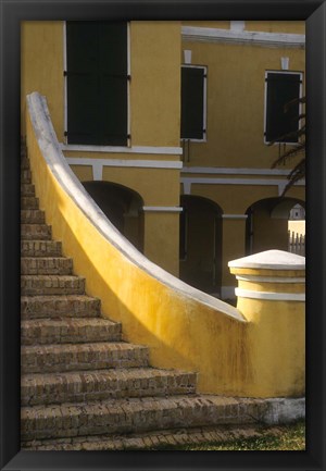 Framed Customs House exterior stairway, Christiansted, St Croix, US Virgin Islands Print