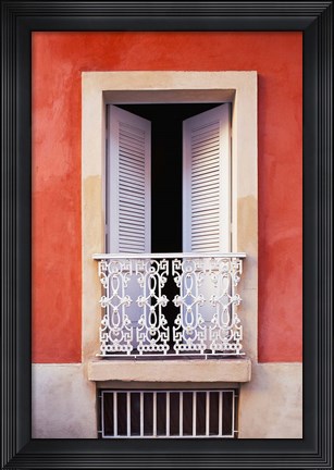 Framed White Shutters, Old San Juan, Puerto Rico Print