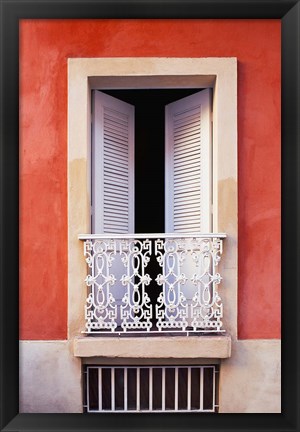 Framed White Shutters, Old San Juan, Puerto Rico Print