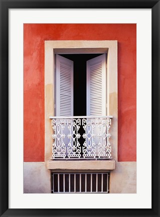 Framed White Shutters, Old San Juan, Puerto Rico Print