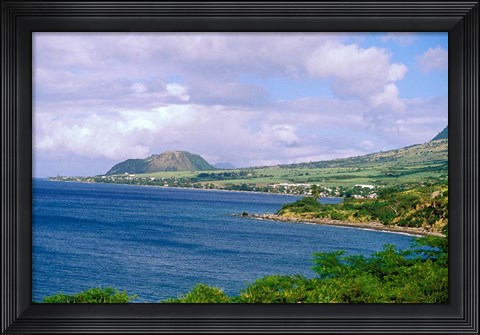 Framed Coastal, Roseau, St Kitts, Caribbean Print