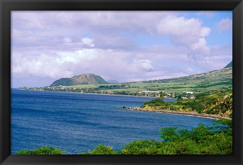 Framed Coastal, Roseau, St Kitts, Caribbean Print