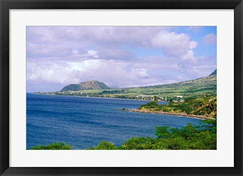 Framed Coastal, Roseau, St Kitts, Caribbean Print