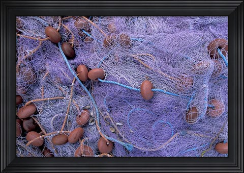 Framed Fishing Nets on Grand Anse, Martinique, Caribbean Print