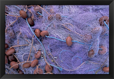 Framed Fishing Nets on Grand Anse, Martinique, Caribbean Print