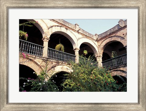Framed Balcony with Flowers and Trees, Puerto Rico Print
