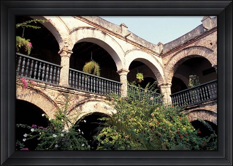Framed Balcony with Flowers and Trees, Puerto Rico Print