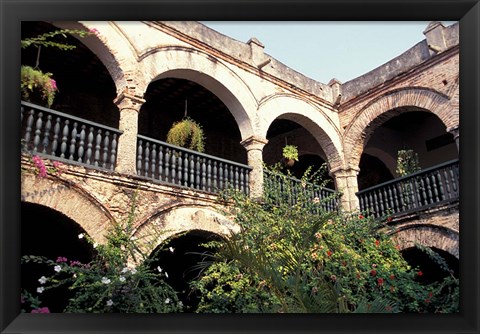 Framed Balcony with Flowers and Trees, Puerto Rico Print