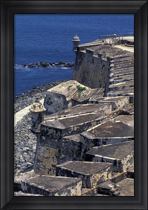 Framed Aerial view of El Morro Fort, Old San Juan, Puerto Rico Print