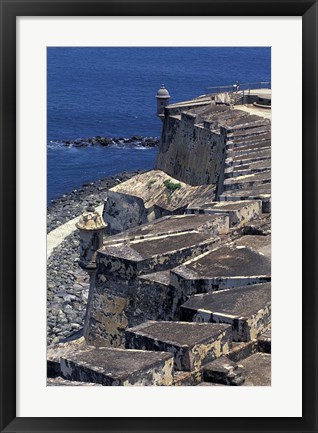 Framed Aerial view of El Morro Fort, Old San Juan, Puerto Rico Print