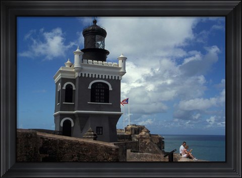 Framed Tower at El Morro Fortress, Old San Juan, Puerto Rico Print