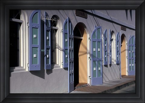 Framed Shops, Charlotte Amalie, St Thomas, Caribbean Print