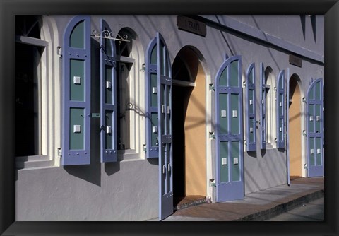 Framed Shops, Charlotte Amalie, St Thomas, Caribbean Print