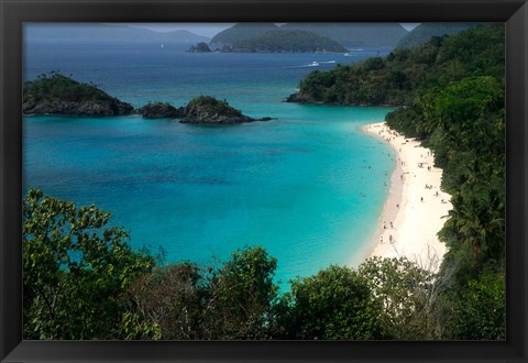 Framed Trunk Bay Beach, St Johns, US Virgin Islands Print