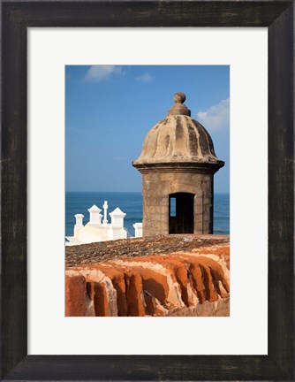 Framed Lookout tower at Fort San Cristobal, Old San Juan, Puerto Rico, Caribbean Print