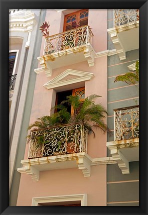 Framed Puerto Rico, San Juan Facades of Old San Juan Print